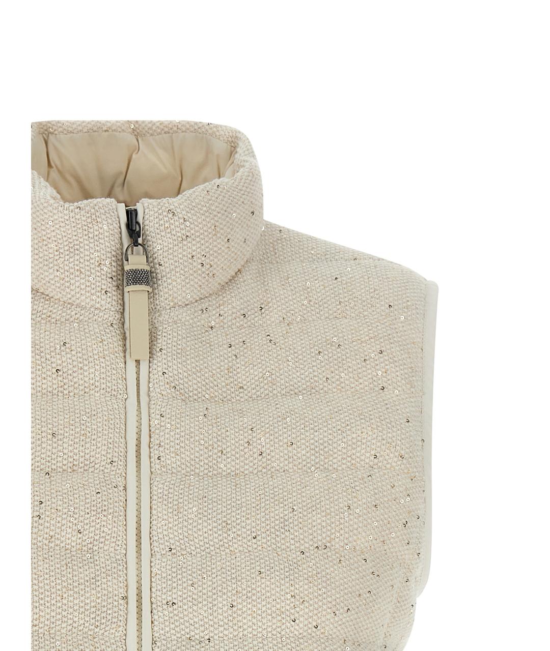 BRUNELLO CUCINELLI Бежевый хлопковый жилет, фото 3