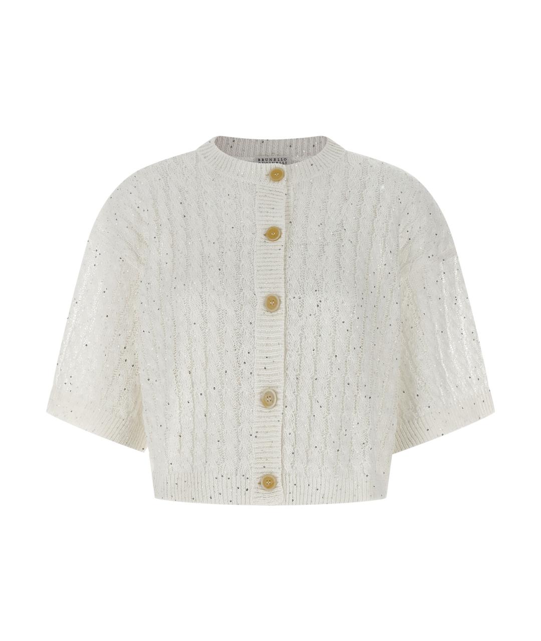 BRUNELLO CUCINELLI Белый льняной кардиган, фото 1