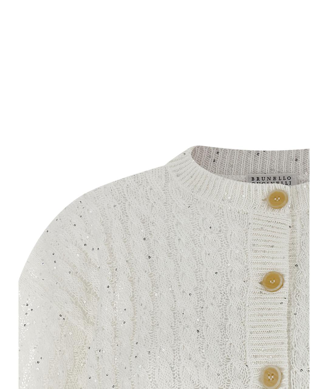 BRUNELLO CUCINELLI Белый льняной кардиган, фото 3