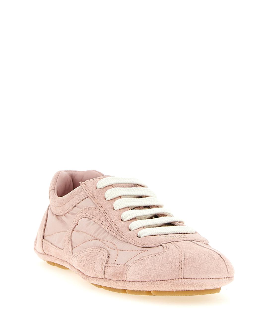 PRADA Розовые синтетические кроссовки, фото 2