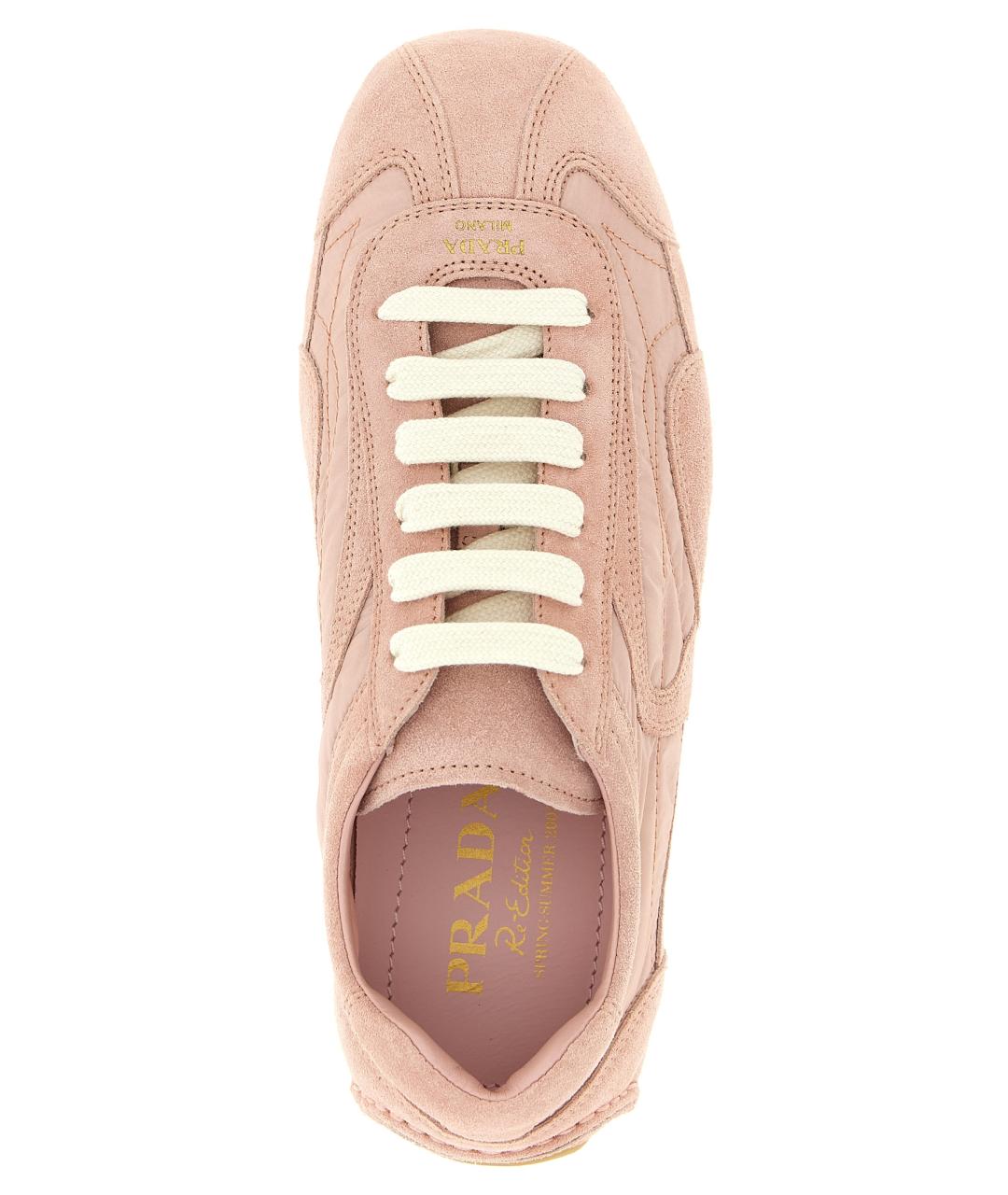 PRADA Розовые синтетические кроссовки, фото 4