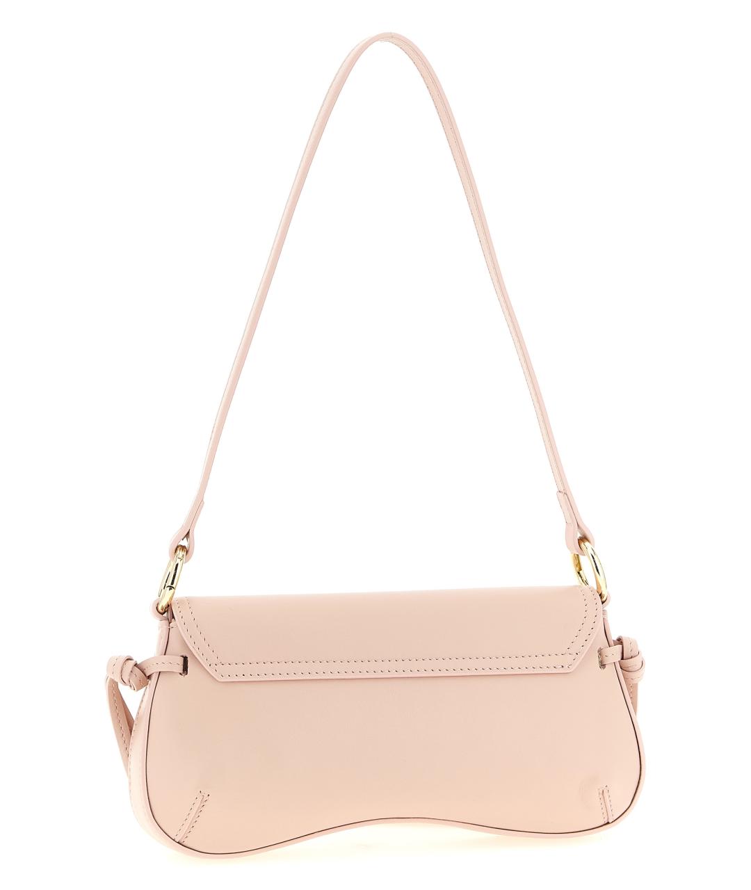 TWIN-SET Розовая кожаная сумка через плечо, фото 2