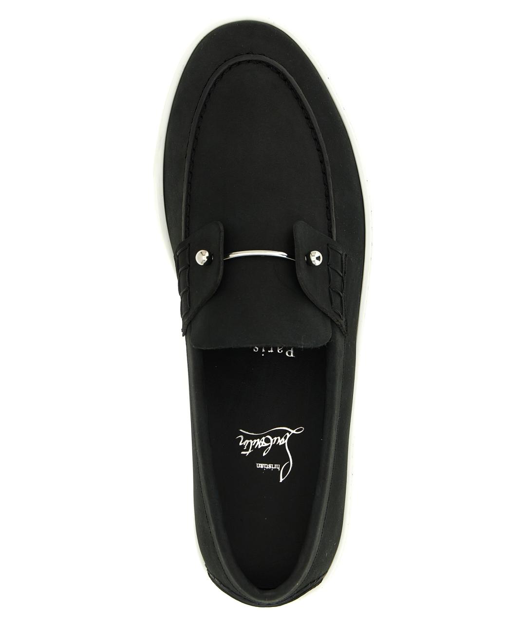 CHRISTIAN LOUBOUTIN Черные кожаные лоферы, фото 4