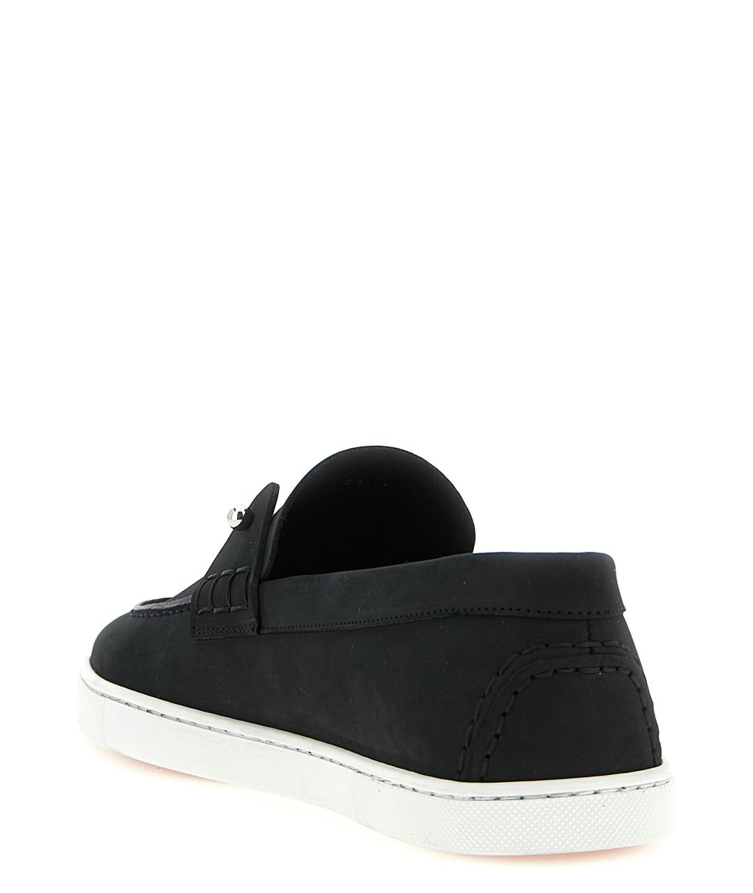 CHRISTIAN LOUBOUTIN Черные кожаные лоферы, фото 3