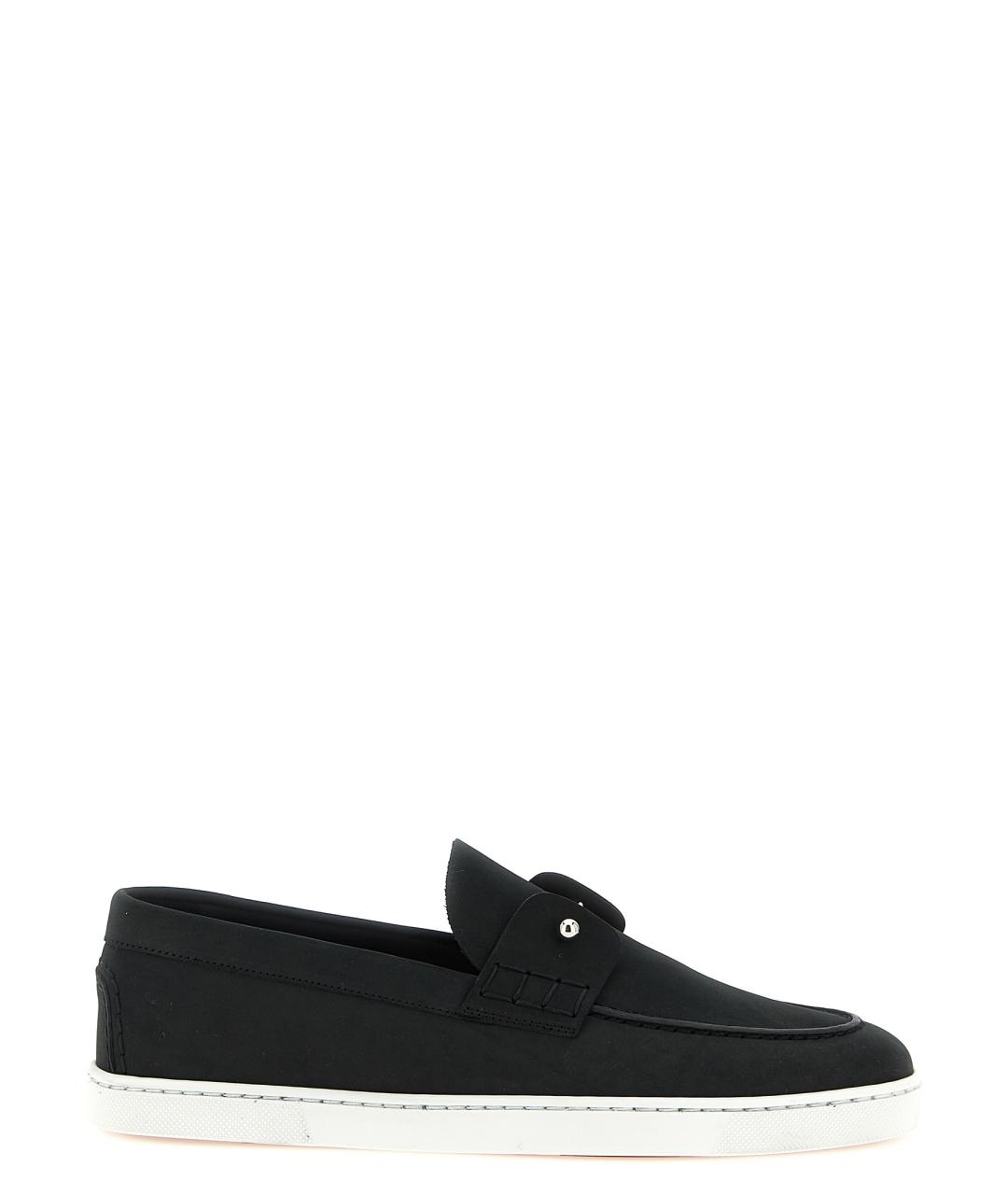 CHRISTIAN LOUBOUTIN Черные кожаные лоферы, фото 1