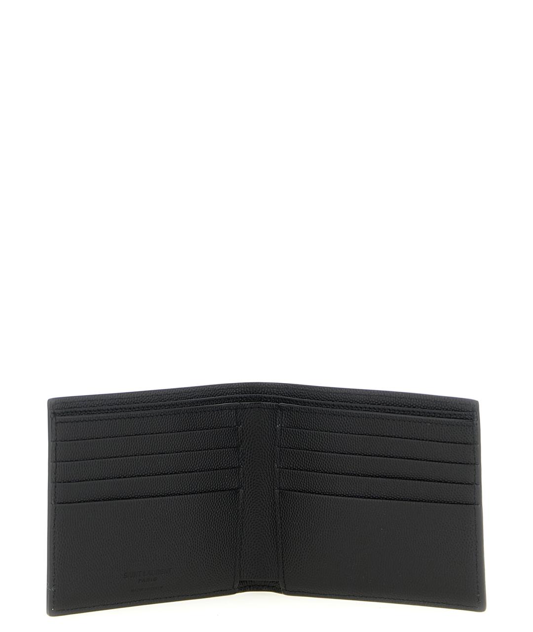 SAINT LAURENT Черный кожаный кошелек, фото 3