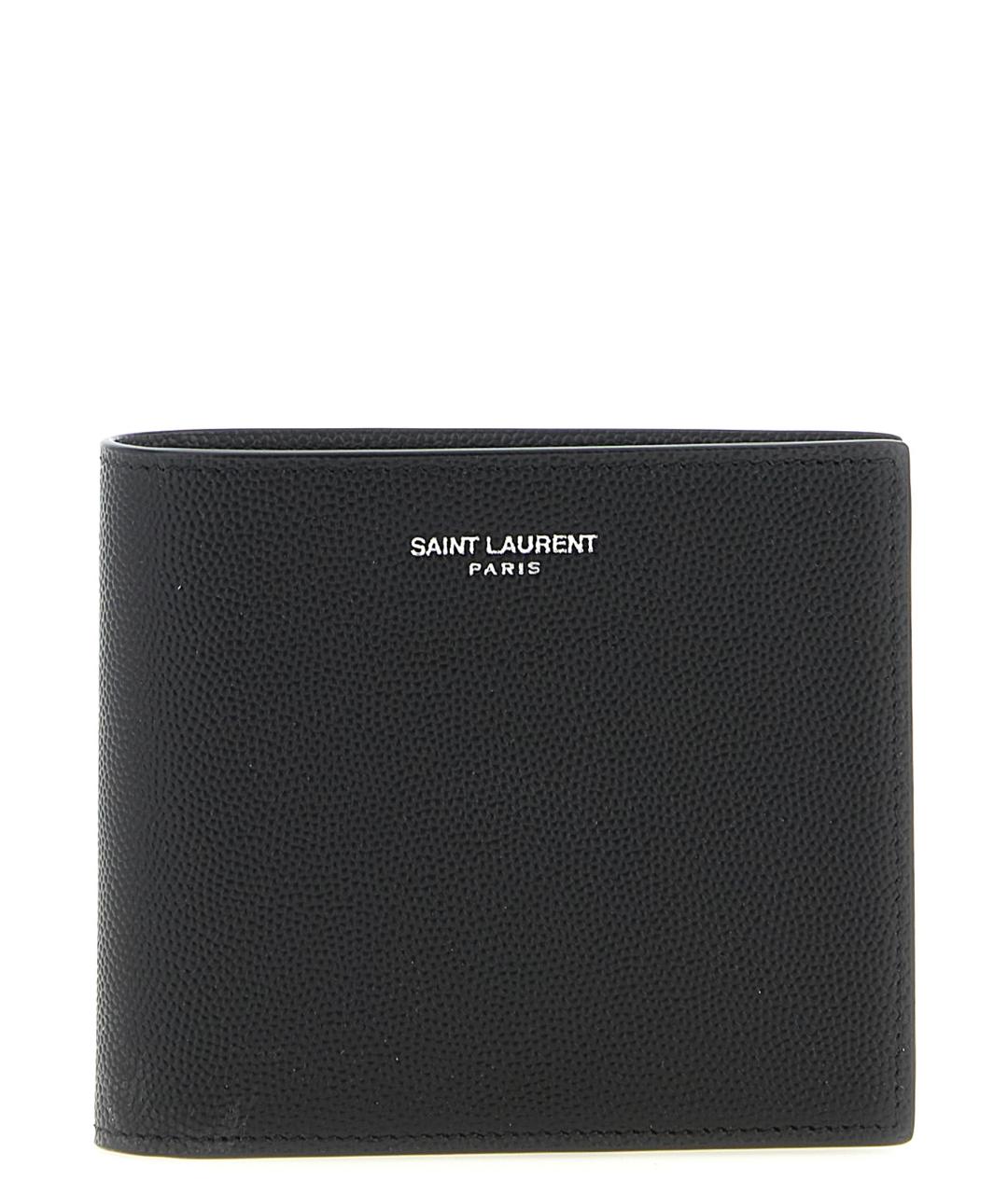 SAINT LAURENT Черный кожаный кошелек, фото 1