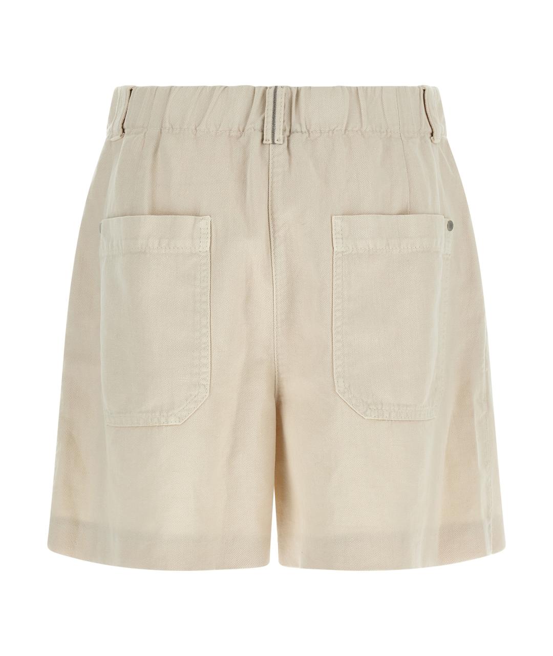 BRUNELLO CUCINELLI Бежевые хлопковые шорты, фото 2