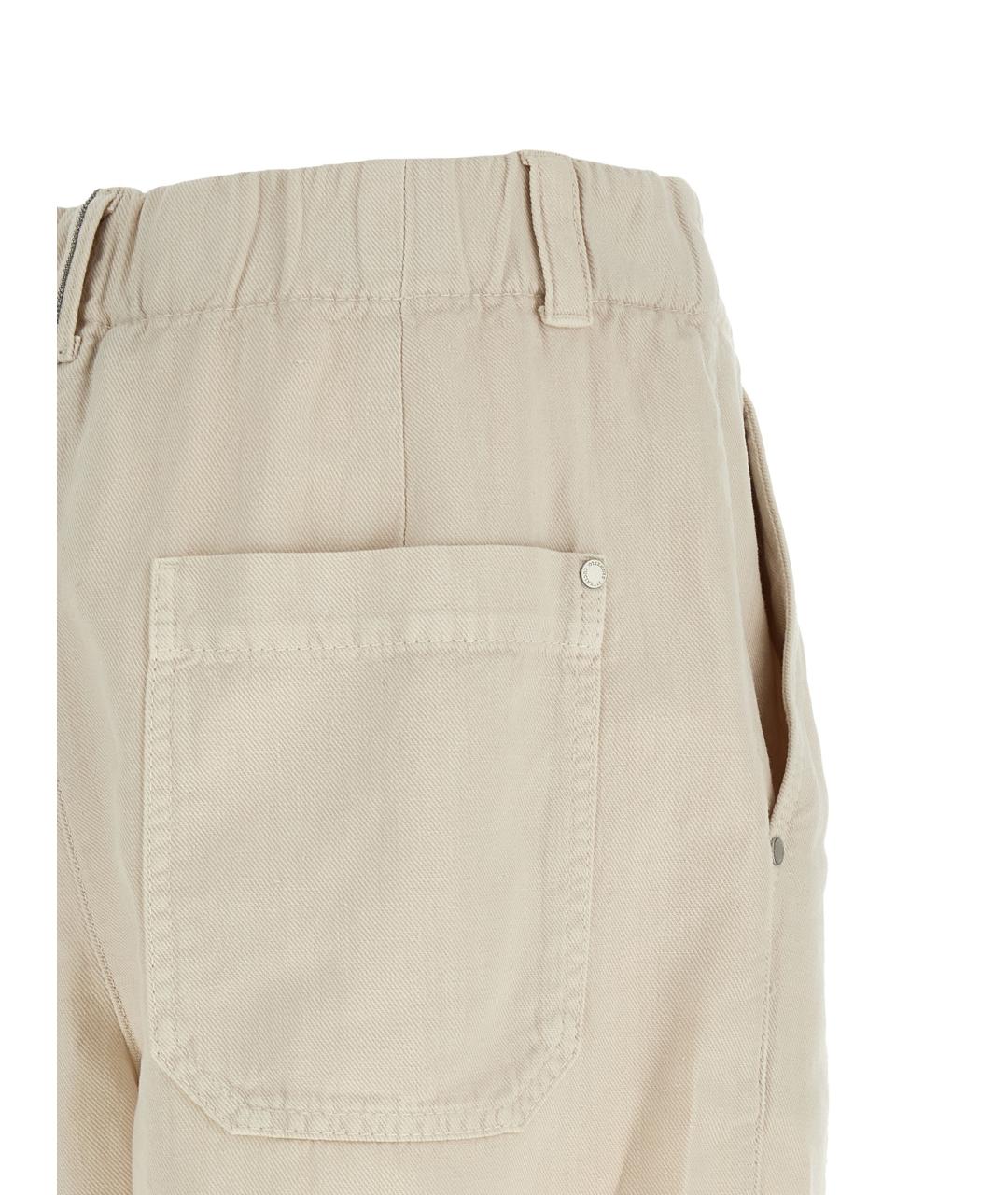 BRUNELLO CUCINELLI Бежевые хлопковые шорты, фото 4