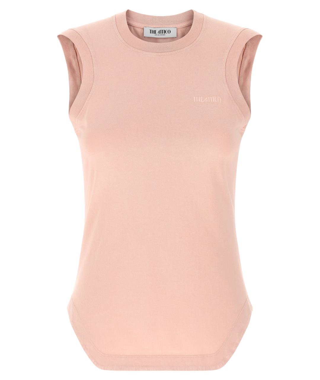 THE ATTICO Розовая хлопковая майка, фото 1