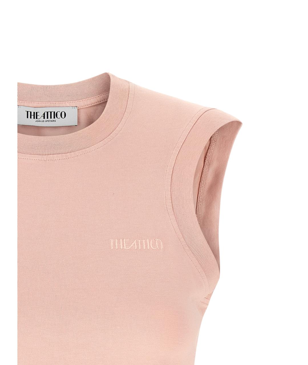 THE ATTICO Розовая хлопковая майка, фото 3