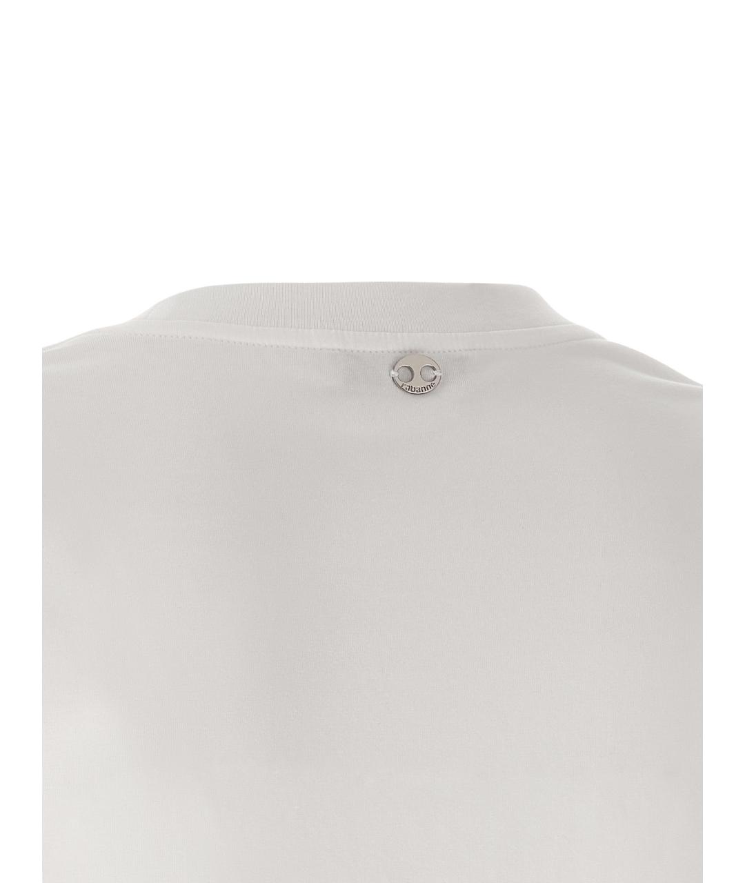 PACO RABANNE Белая хлопковая футболка, фото 4