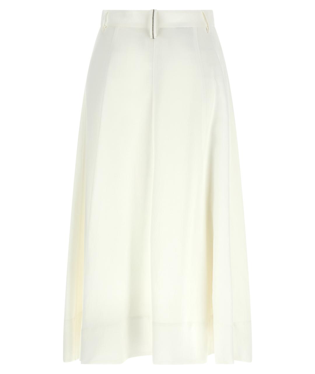 BRUNELLO CUCINELLI Белая вискозная юбка миди, фото 2