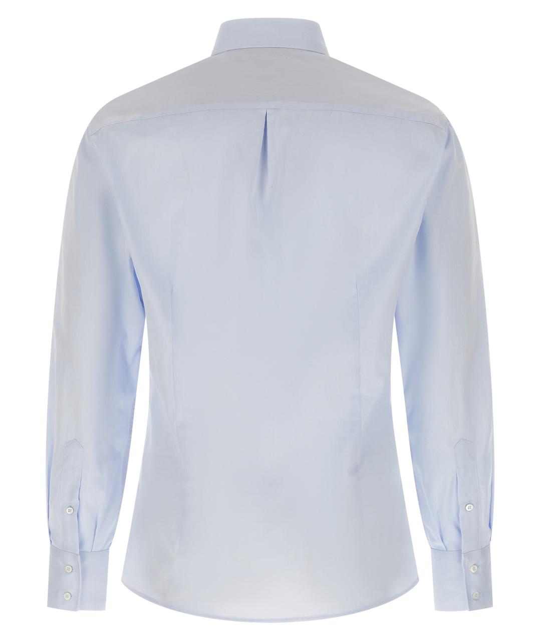 BRUNELLO CUCINELLI Голубая хлопковая кэжуал рубашка, фото 2