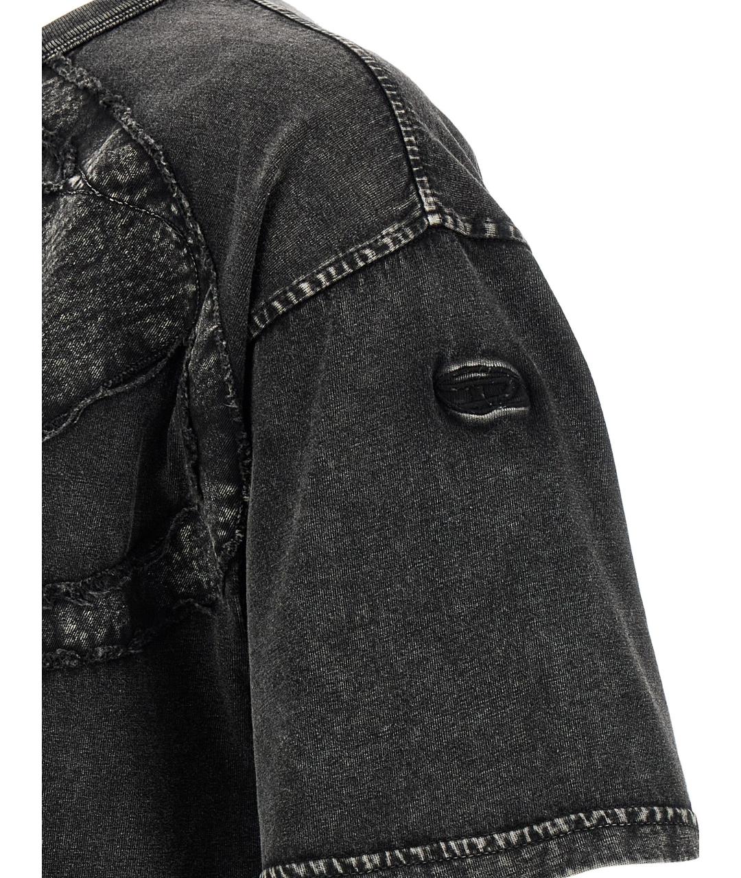 DIESEL Серая хлопковая футболка, фото 4