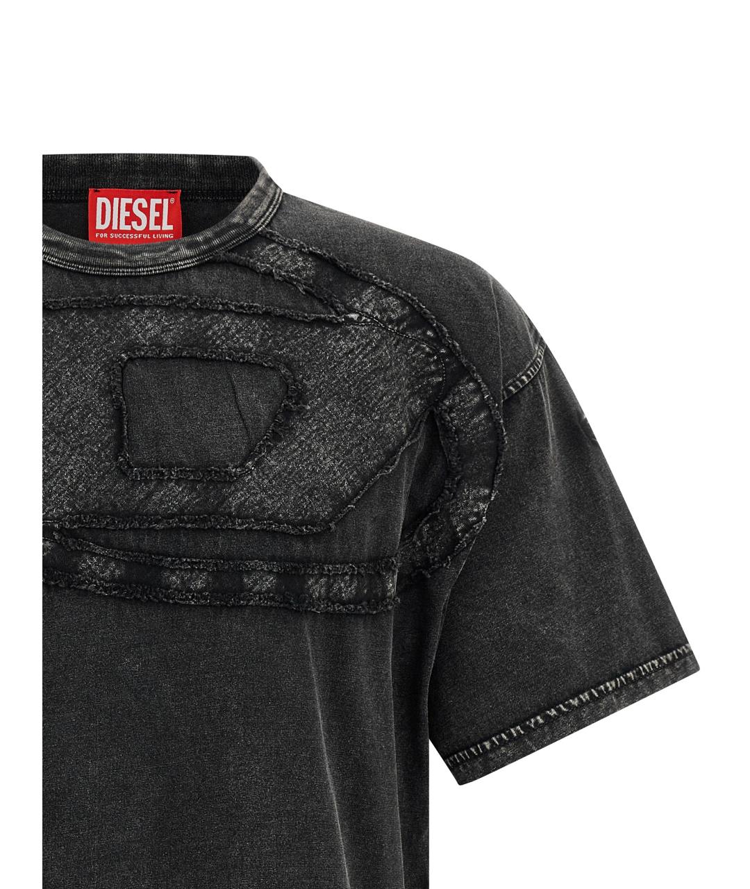 DIESEL Серая хлопковая футболка, фото 3