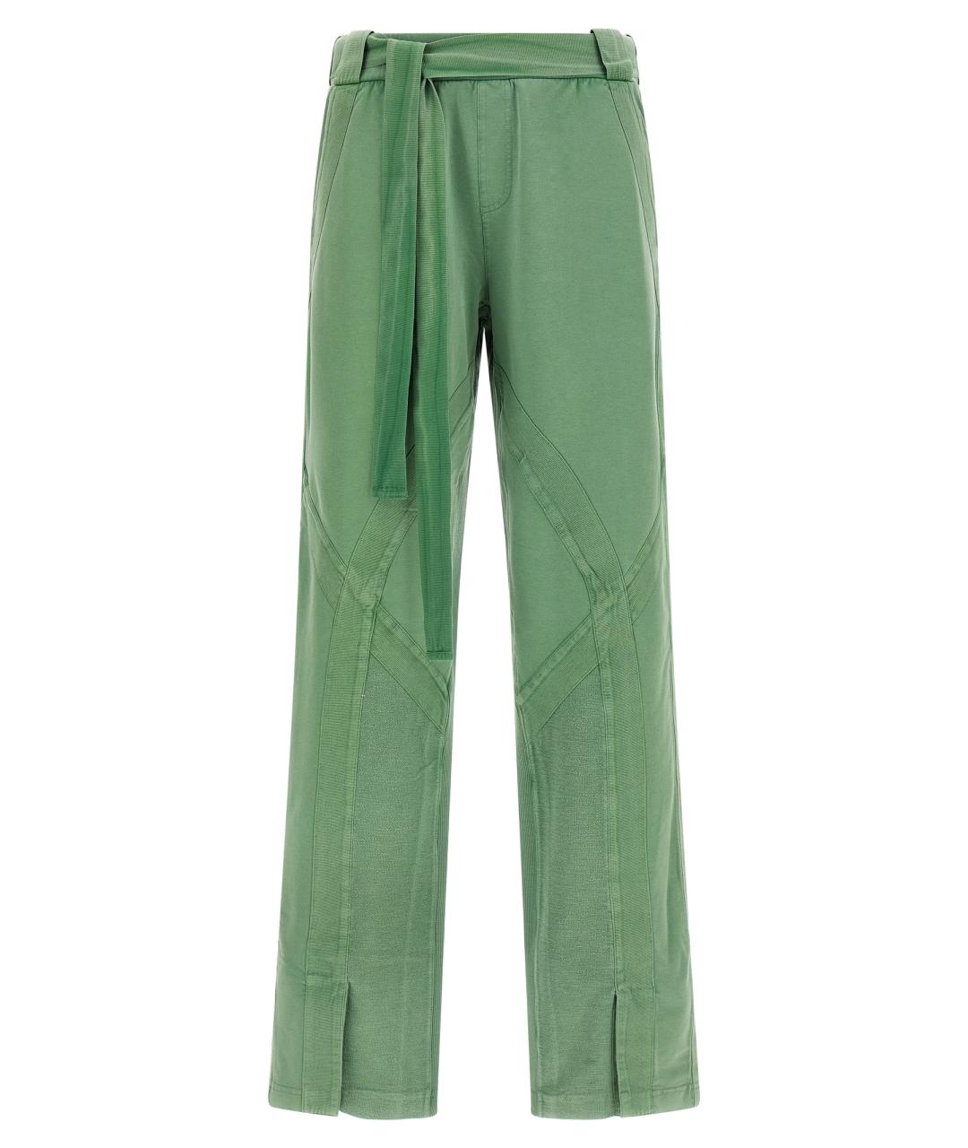 THE ATTICO Зеленые хлопковые прямые брюки, фото 1