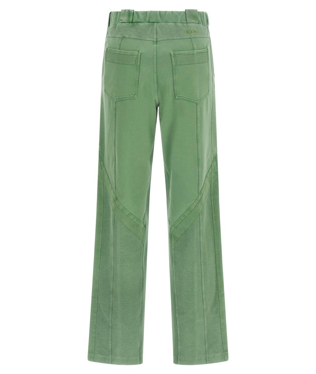 THE ATTICO Зеленые хлопковые прямые брюки, фото 2