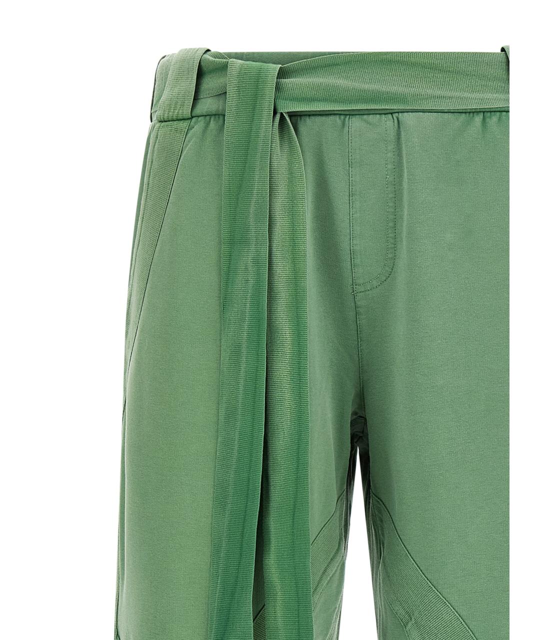 THE ATTICO Зеленые хлопковые прямые брюки, фото 3