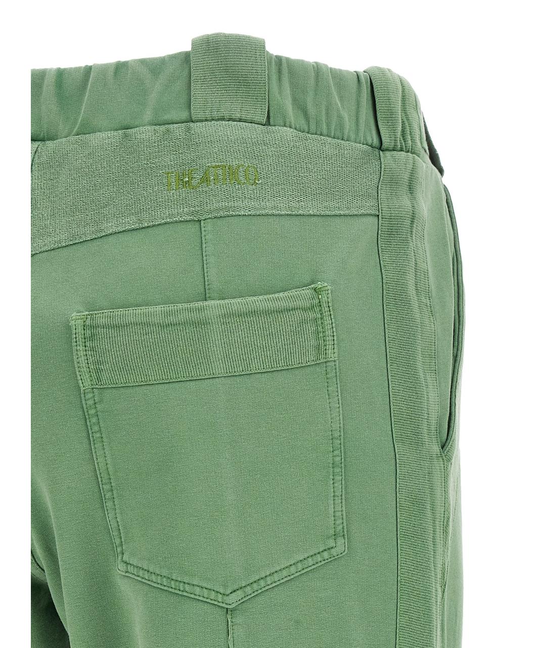 THE ATTICO Зеленые хлопковые прямые брюки, фото 4