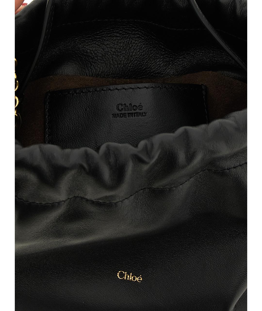 CHLOE Черная кожаная сумка через плечо, фото 4