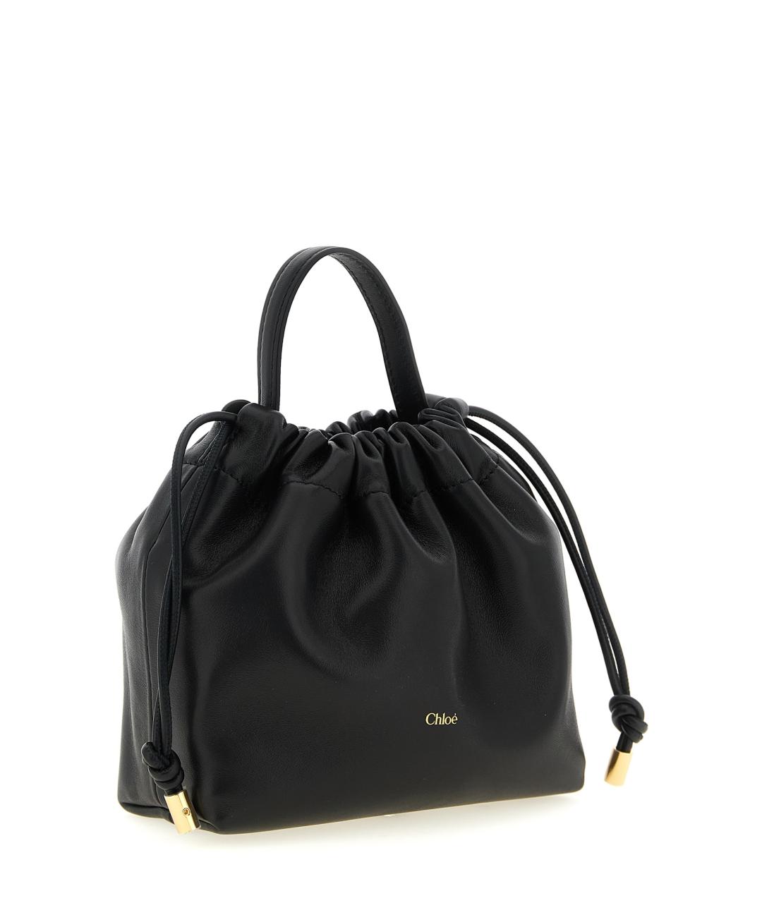 CHLOE Черная кожаная сумка через плечо, фото 3