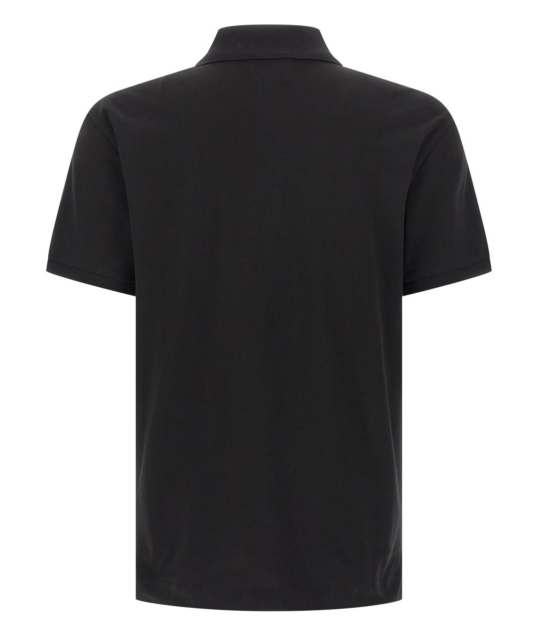 CP COMPANY Черное хлопковое поло с коротким рукавом, фото 2