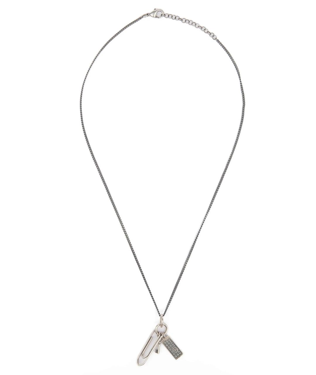 MM6 MAISON MARGIELA Серебряная металлическая подвеска, фото 1