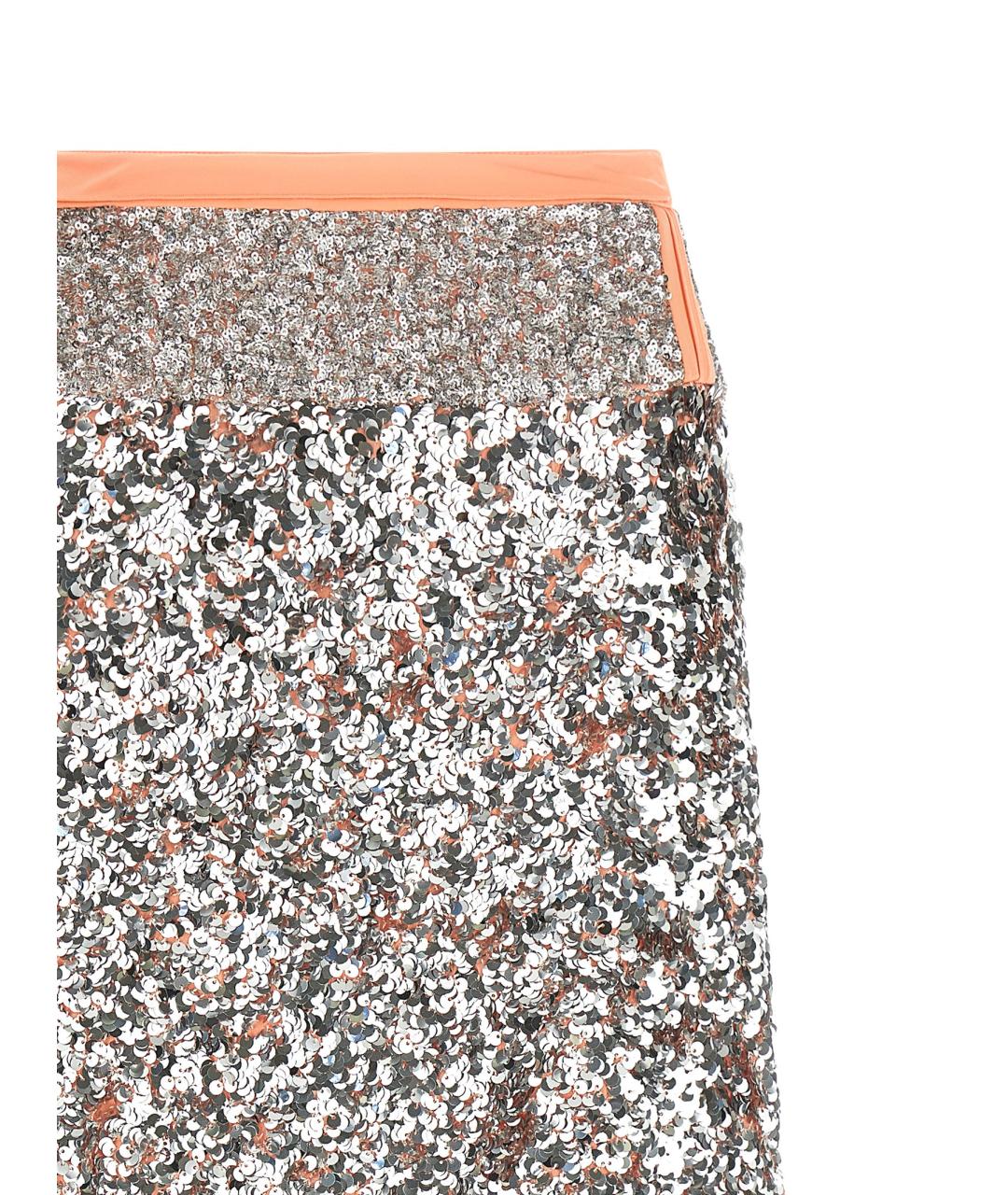 PACO RABANNE Серебряная полиэстеровая юбка миди, фото 3