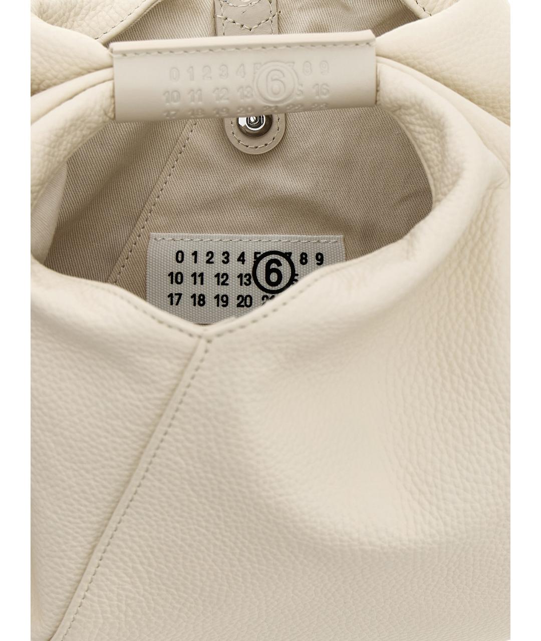 MM6 MAISON MARGIELA Бежевая кожаная сумка тоут, фото 4