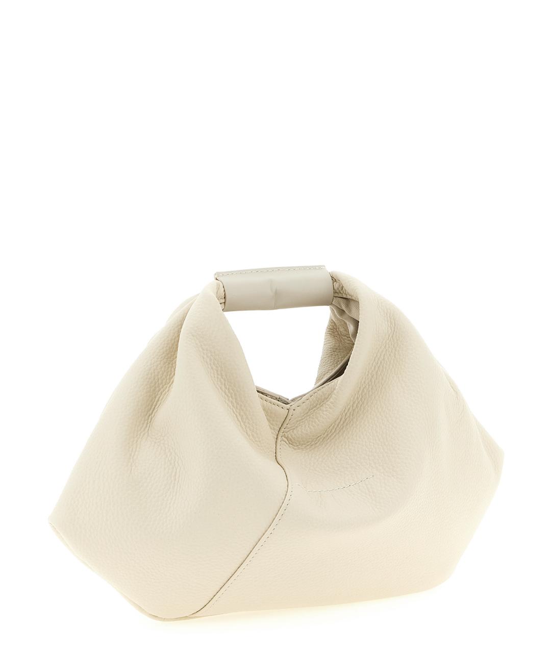 MM6 MAISON MARGIELA Бежевая кожаная сумка тоут, фото 2