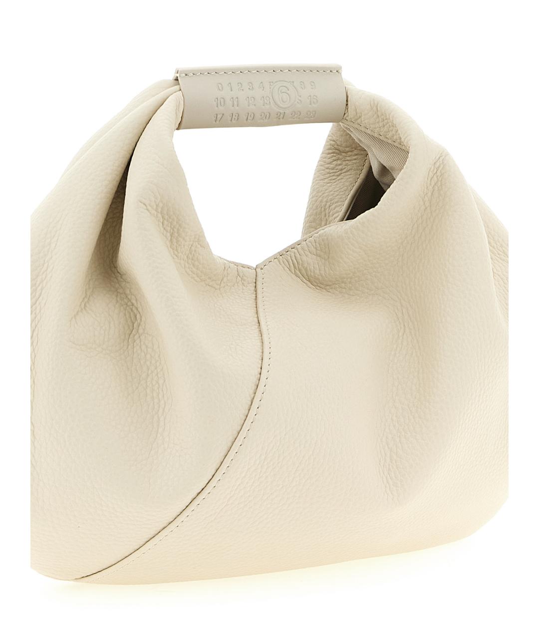 MM6 MAISON MARGIELA Бежевая кожаная сумка тоут, фото 3