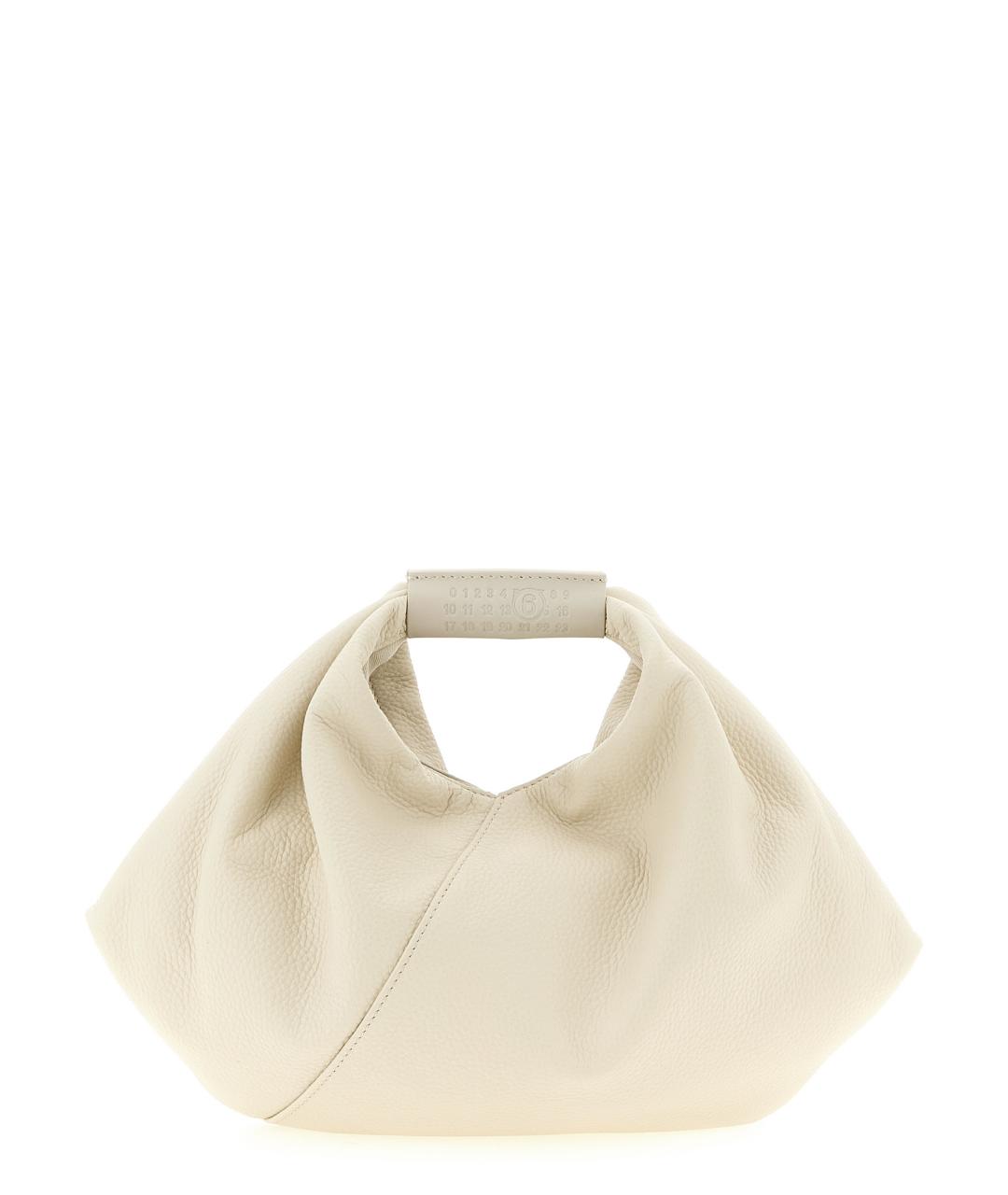 MM6 MAISON MARGIELA Бежевая кожаная сумка тоут, фото 1