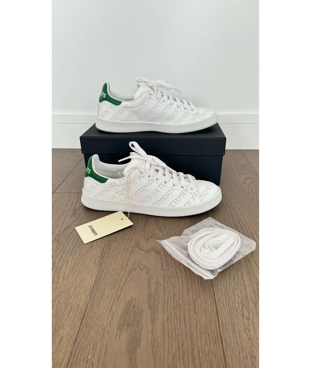 VETEMENTS Белые кожаные кеды, фото 5