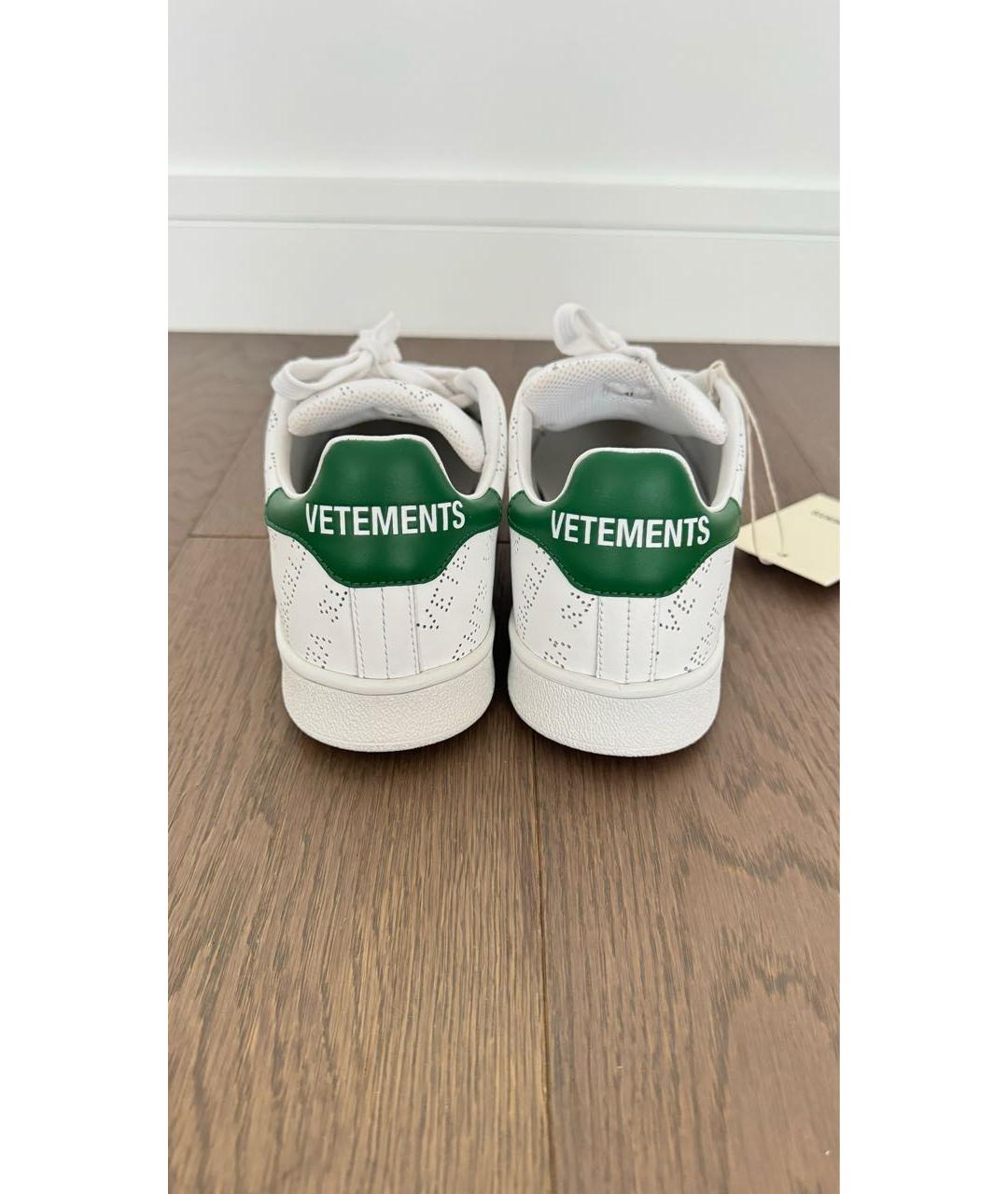 VETEMENTS Белые кожаные кеды, фото 3