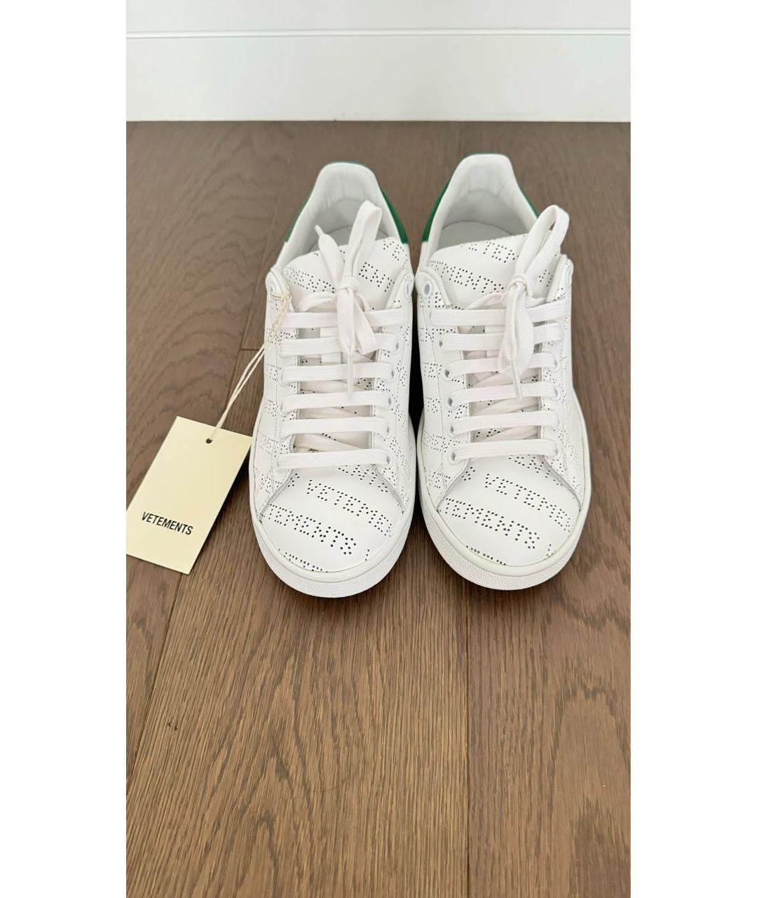 VETEMENTS Белые кожаные кеды, фото 2