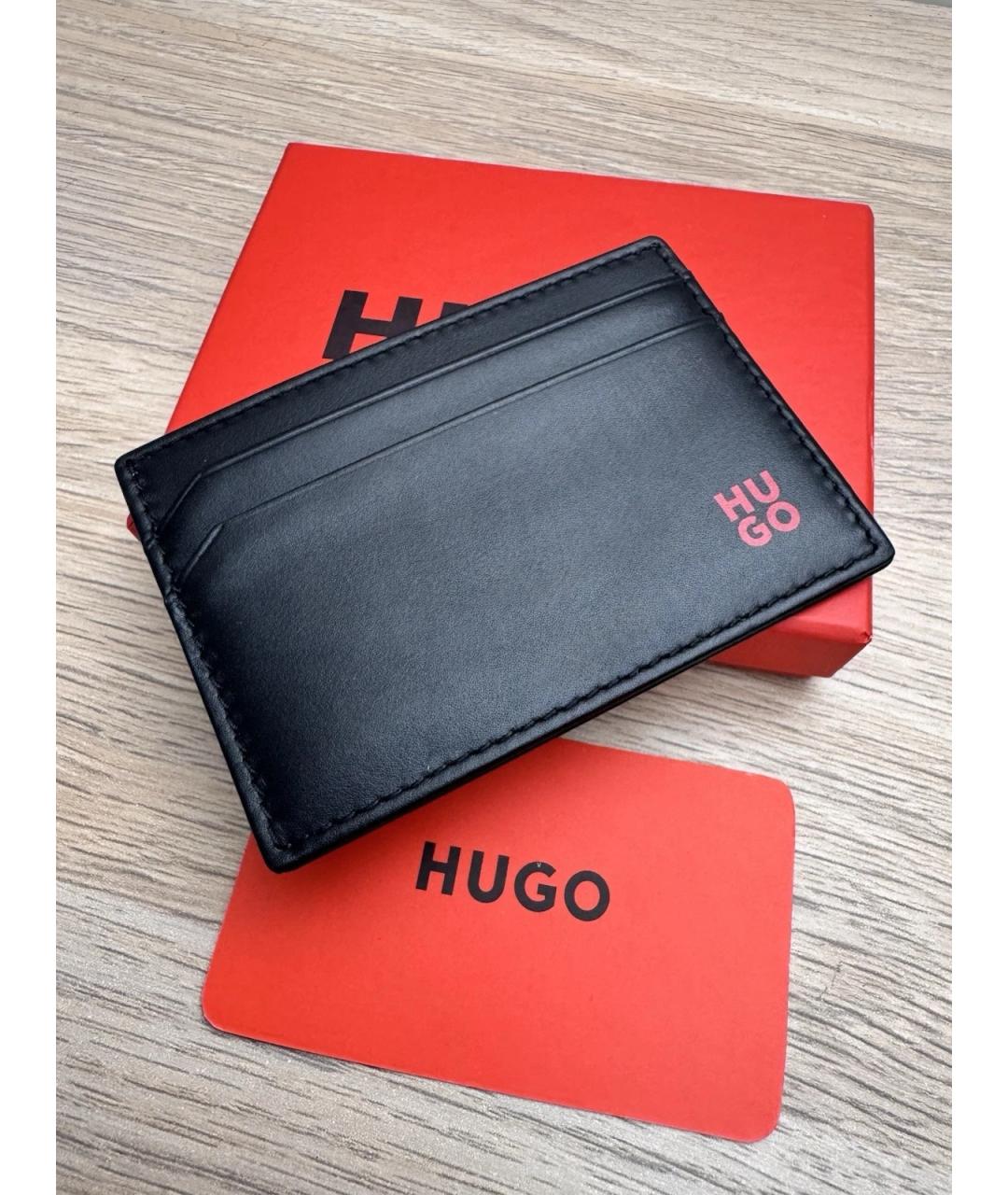HUGO Черный кожаный кардхолдер, фото 4
