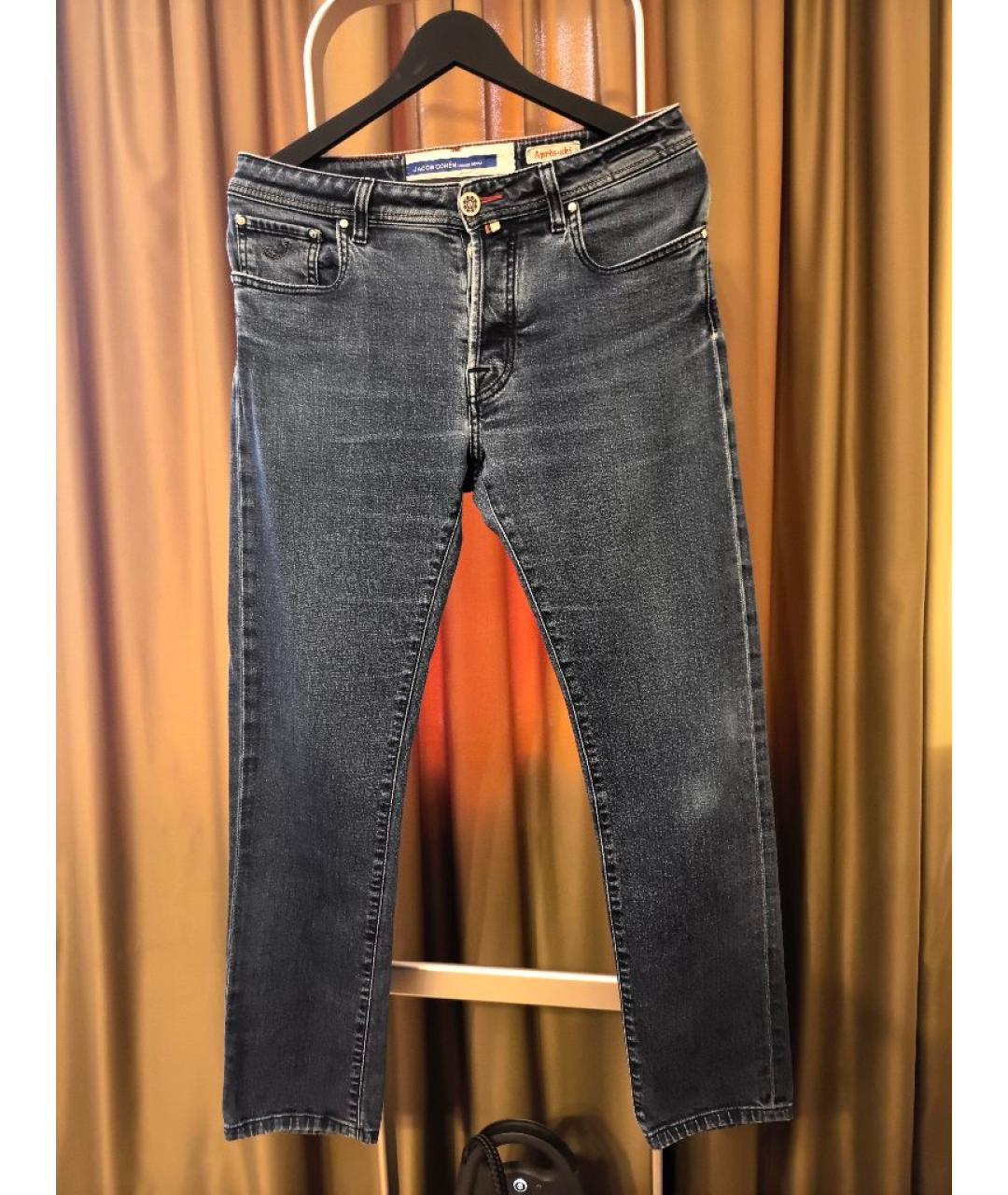JACOB COHEN Синие хлопковые прямые джинсы, фото 8
