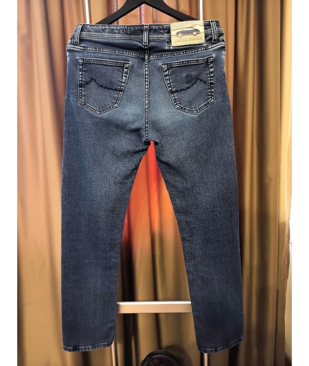 JACOB COHEN Синие хлопковые прямые джинсы, фото 2