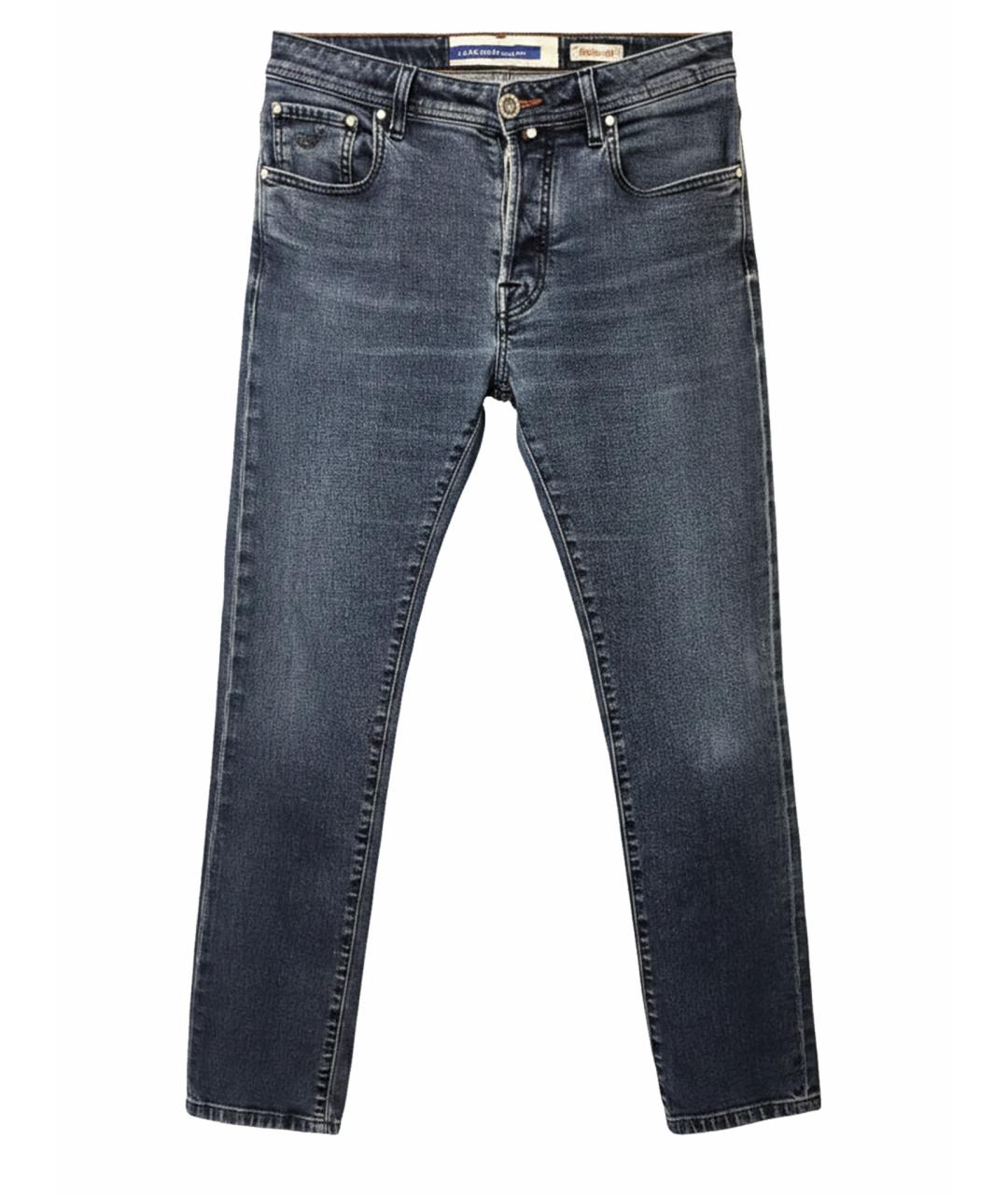 JACOB COHEN Синие хлопковые прямые джинсы, фото 1