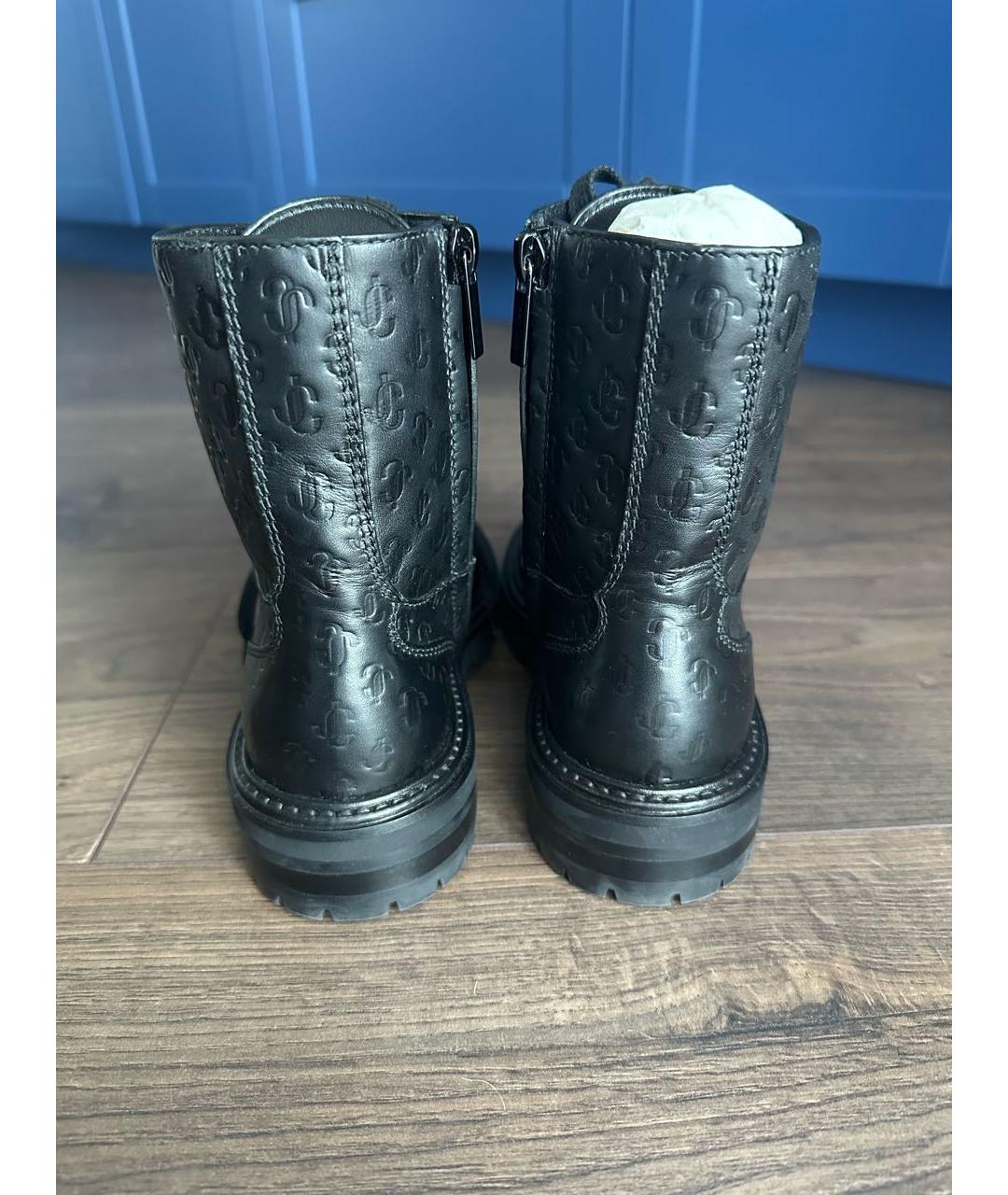 JIMMY CHOO Черные кожаные ботинки, фото 4