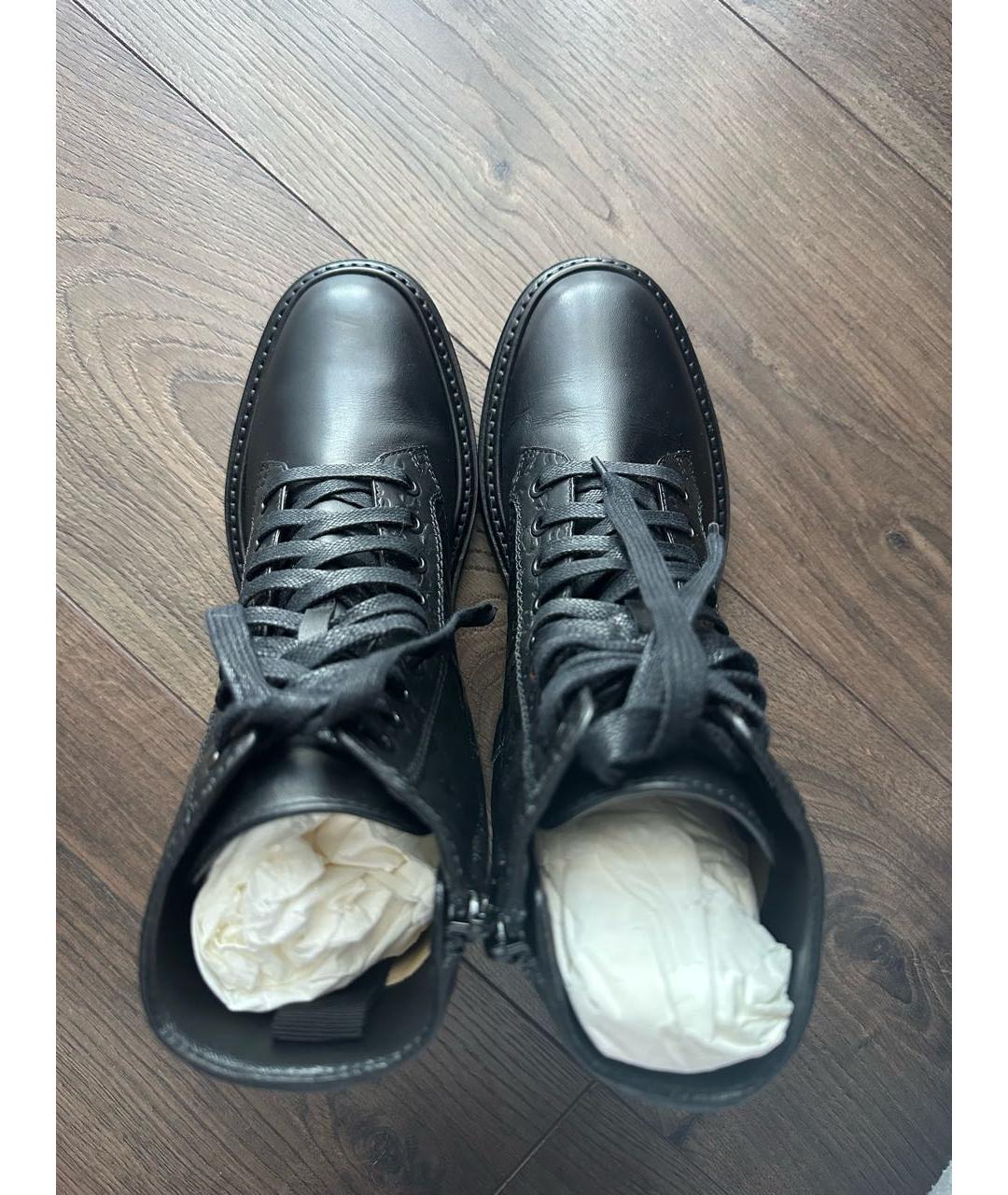 JIMMY CHOO Черные кожаные ботинки, фото 3