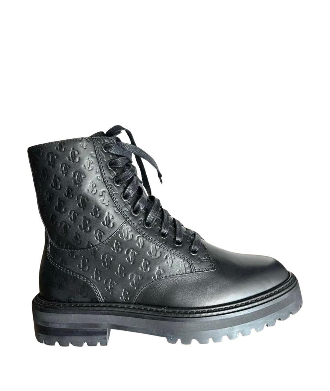 JIMMY CHOO Черные кожаные ботинки, фото 1