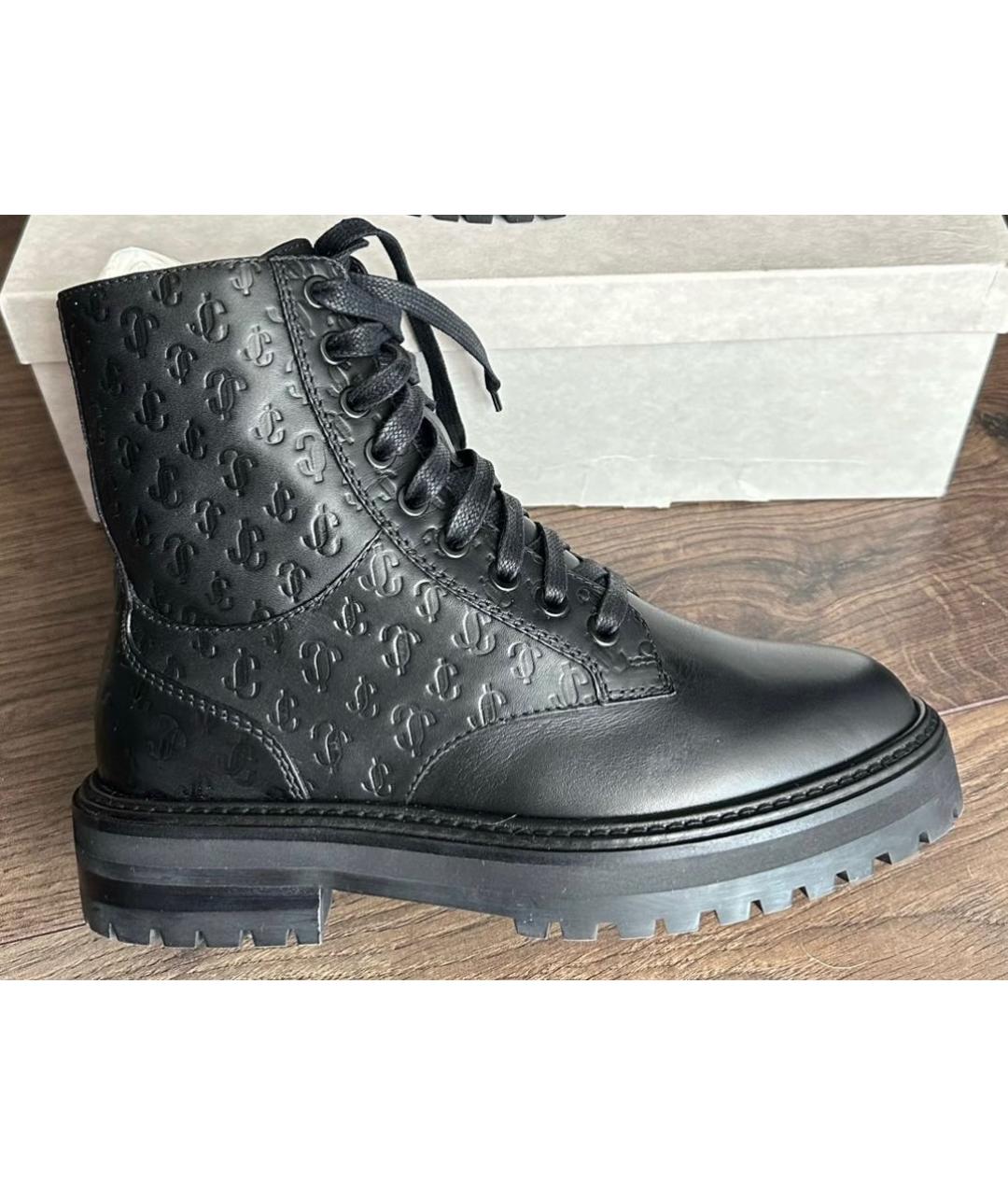 JIMMY CHOO Черные кожаные ботинки, фото 5