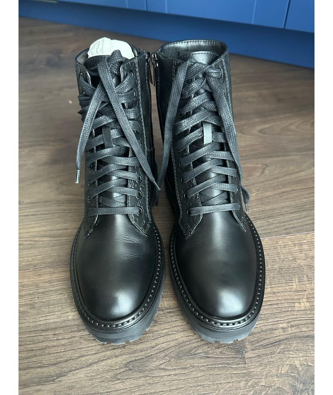 JIMMY CHOO Черные кожаные ботинки, фото 2