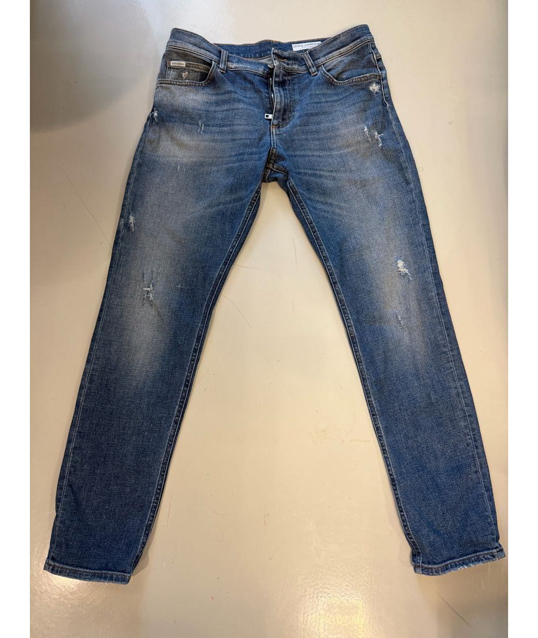 DOLCE&GABBANA Синие хлопковые джинсы, фото 5