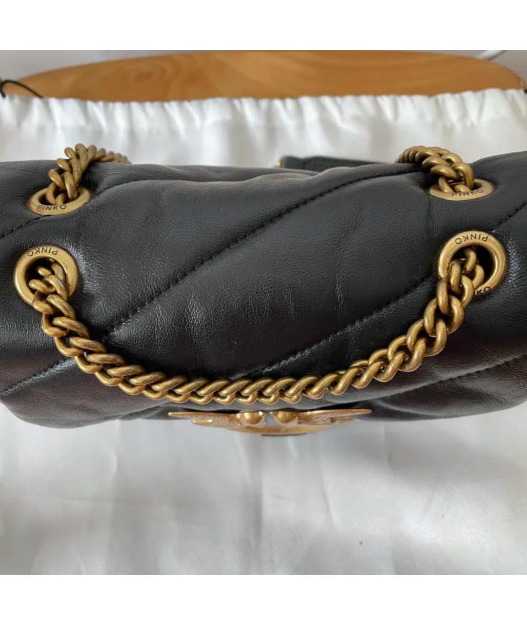 PINKO Черная кожаная сумка через плечо, фото 6