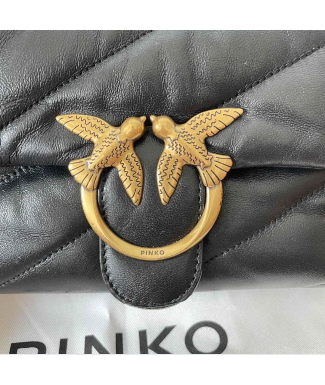 PINKO Черная кожаная сумка через плечо, фото 5