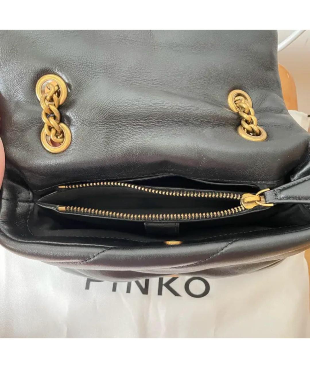 PINKO Черная кожаная сумка через плечо, фото 4