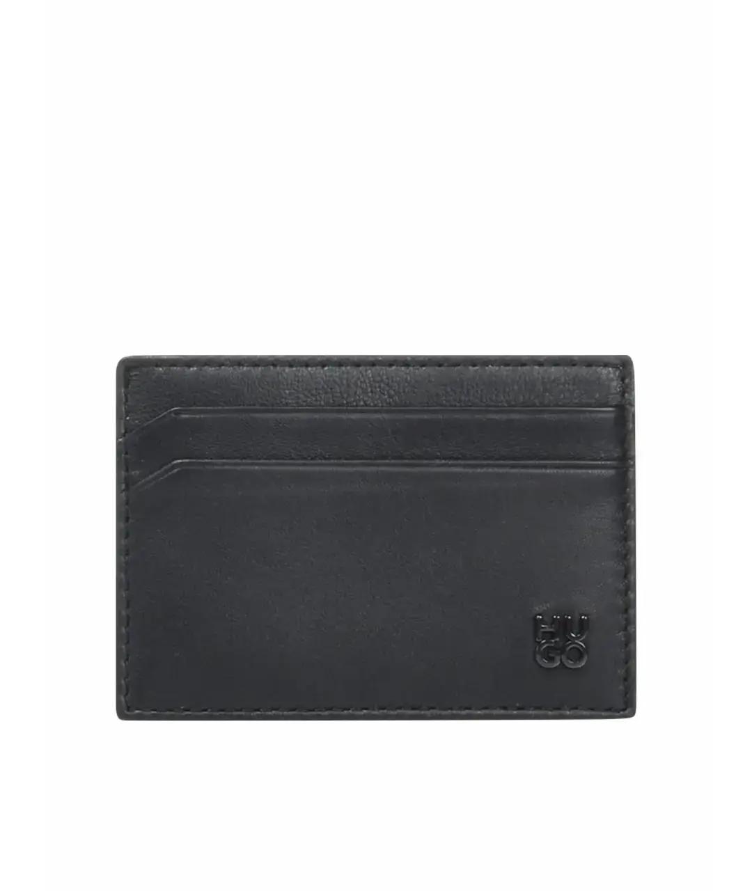 HUGO Черная кожаная визитница, фото 1